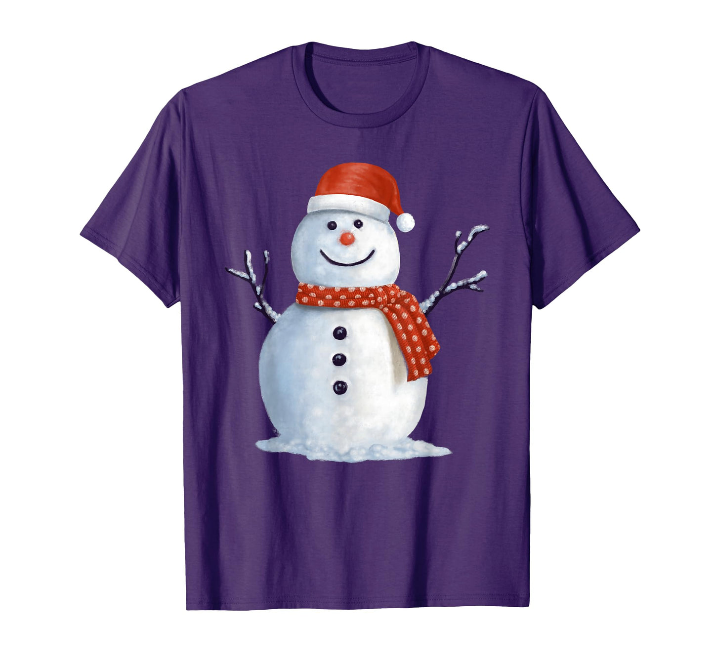 Snowman in Santa Hat Cozy Holiday Seasons T-Shirt