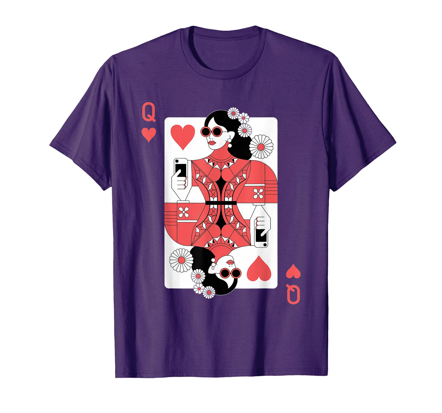 Modern Queen of Hearts Playing Card T-Shirt