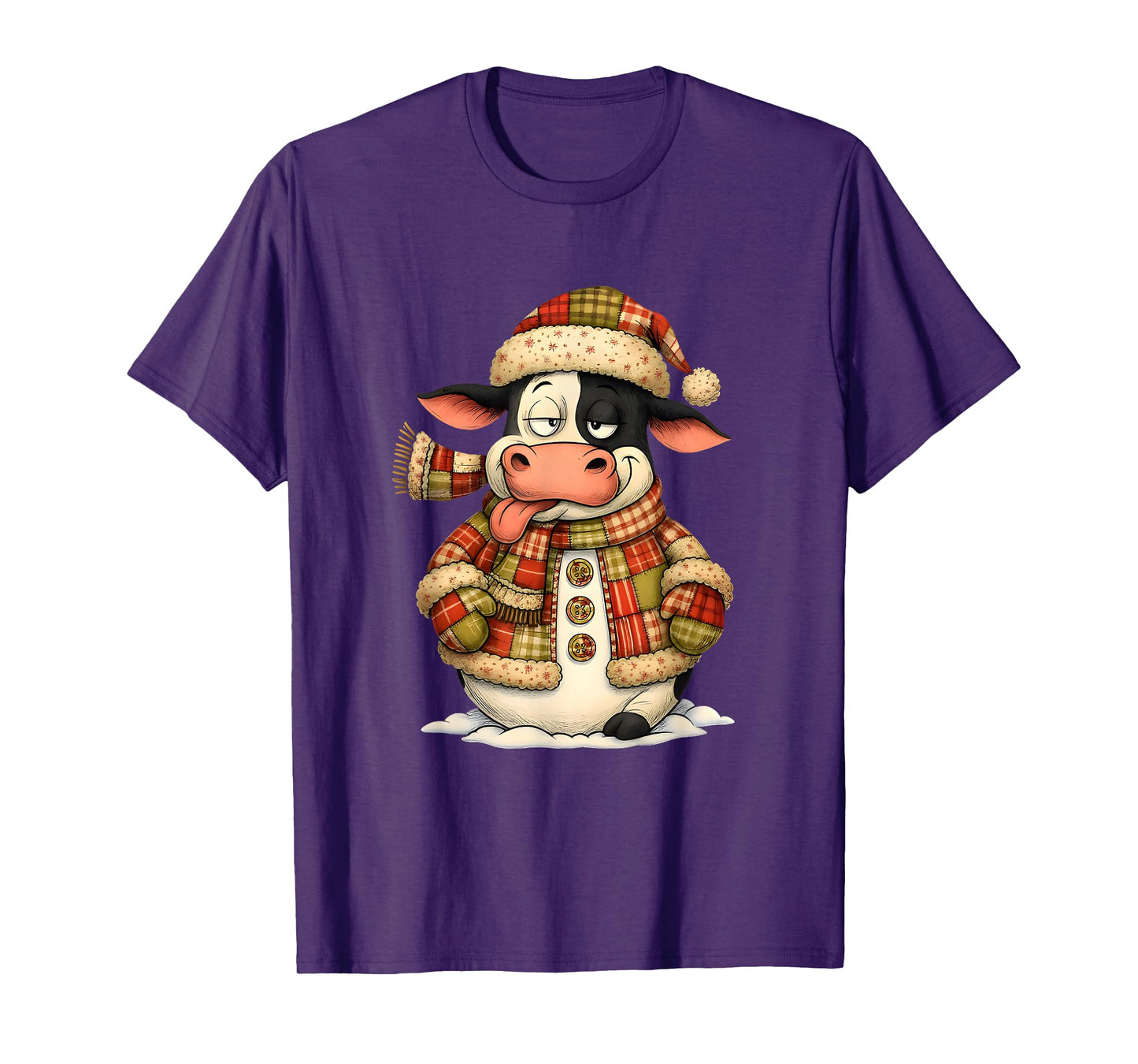 Funny Christmas Cow Tee Cute Festive Winter Farm Animal idea T-Shirt