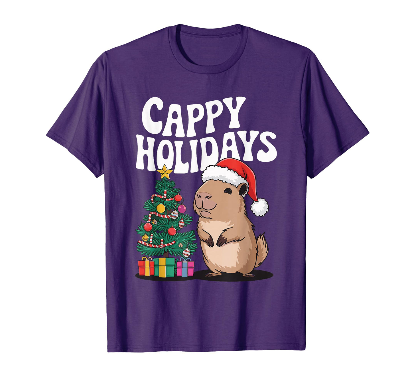 Cappy Holidays Capybara Christmas T-Shirt