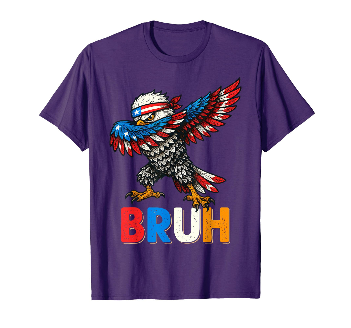 BRUH Eagle Dabbing Merica USA Flag 4th Of July Men Women Kid T-Shirt