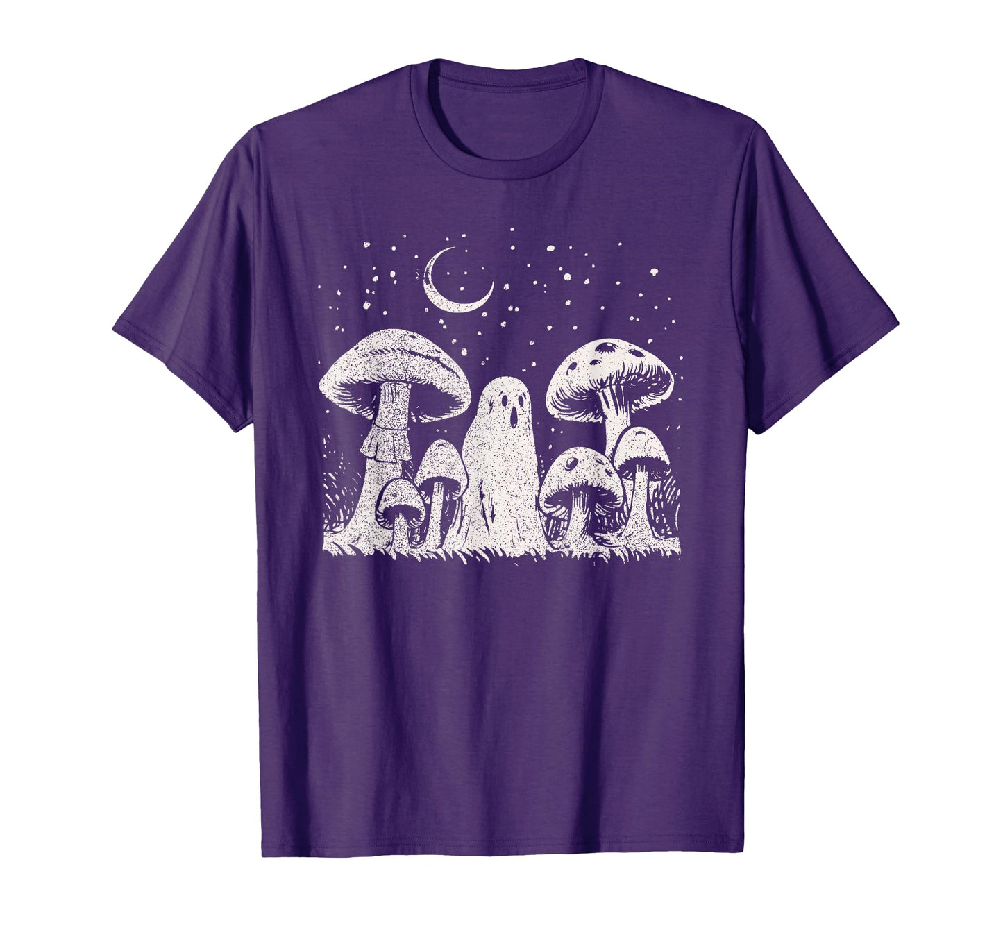 Halloween Mushroom Ghost Vintage Grunge 90 Aesthetic Graphic T-Shirt