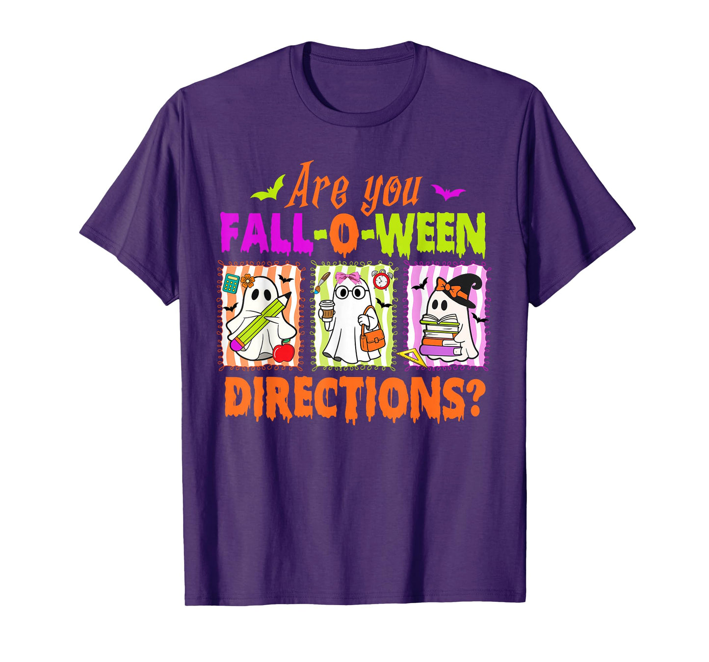 Teacher Halloween Spooky Boo are You Fall-o-ween Directions T-Shirt