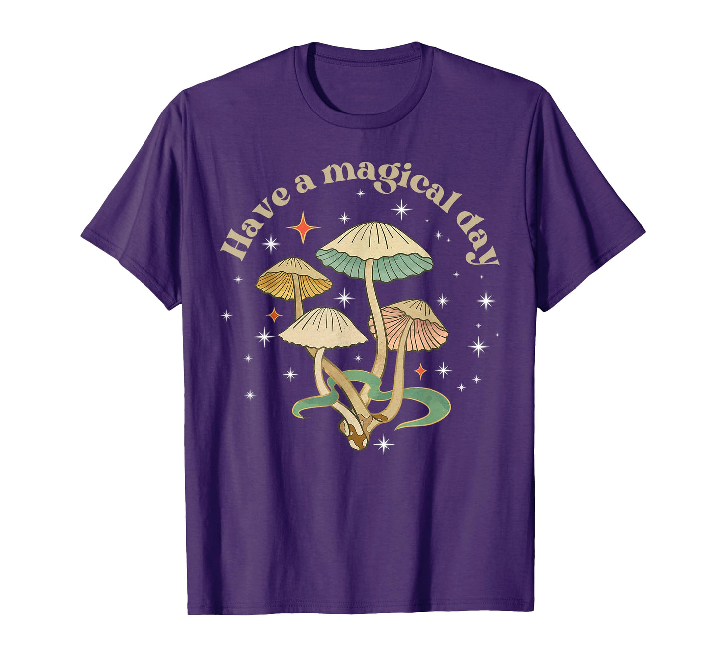 Vintage Have A Magical Day Fungi Mushroom Mycology Aesthetic T-Shirt