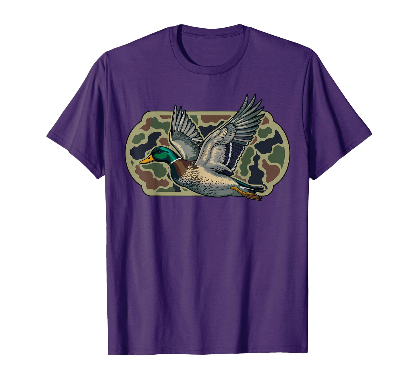 Camo Patriotic Mallard Duck Camouflage Flying Duck Hunting T-Shirt