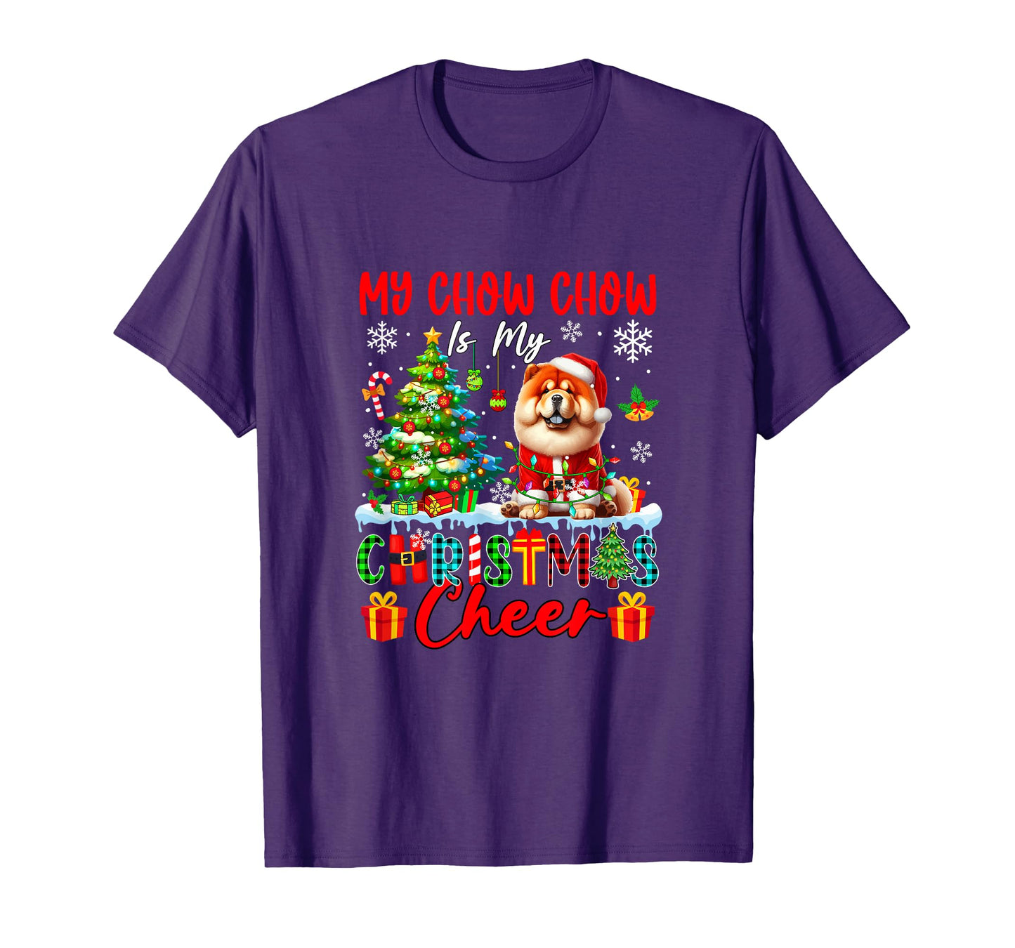 My Chow Chow is My Xmas Cheer Funny Santa Dog Owner Kids T-Shirt