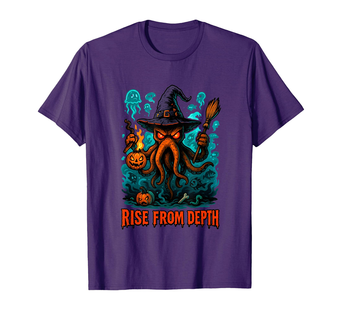 Rise from Depth Halloween Octopus, Spooky Sea Monster T-Shirt