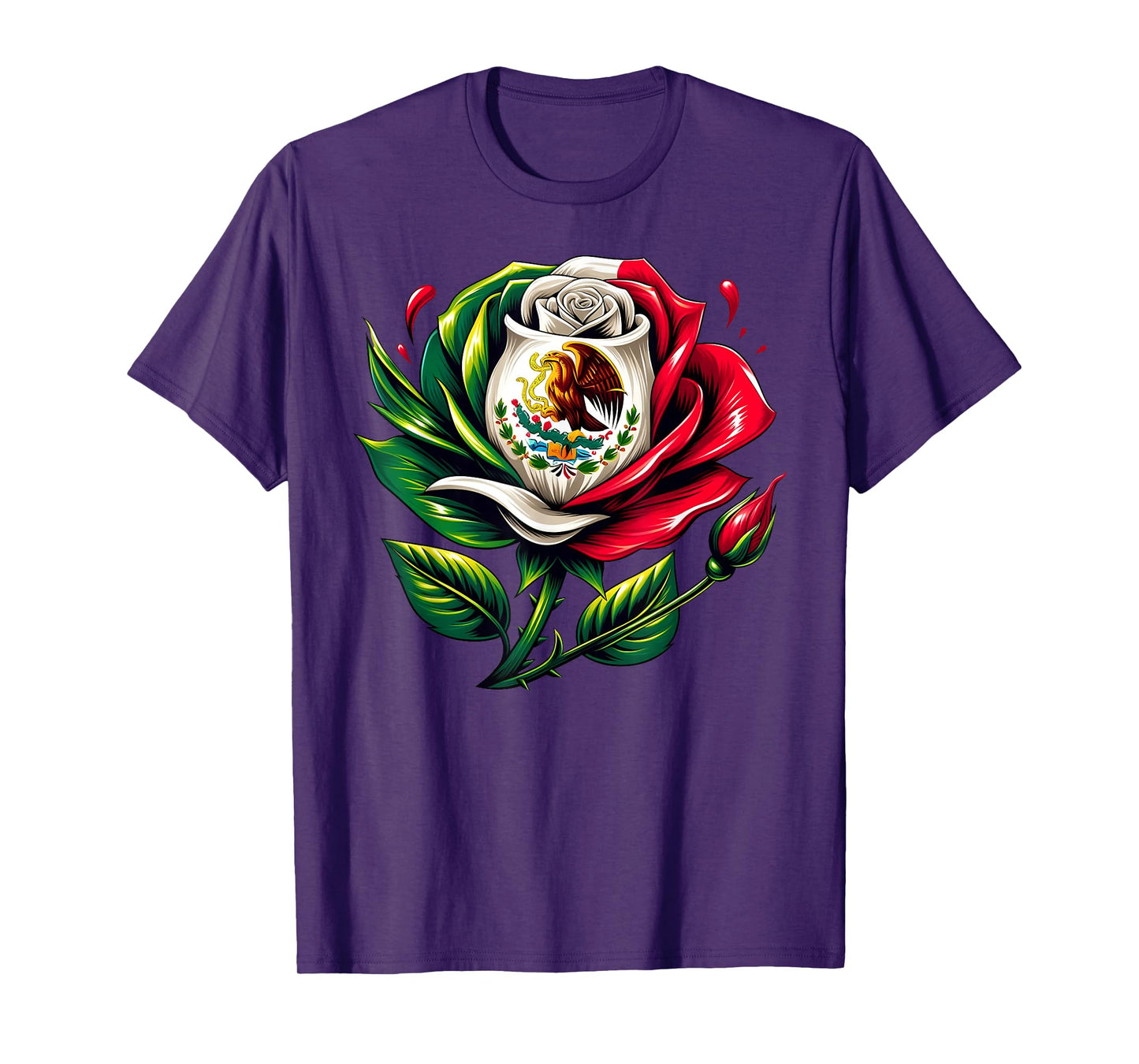 Independence Day Mexico Flag Rose Mexican Women Girls Kids T-Shirt
