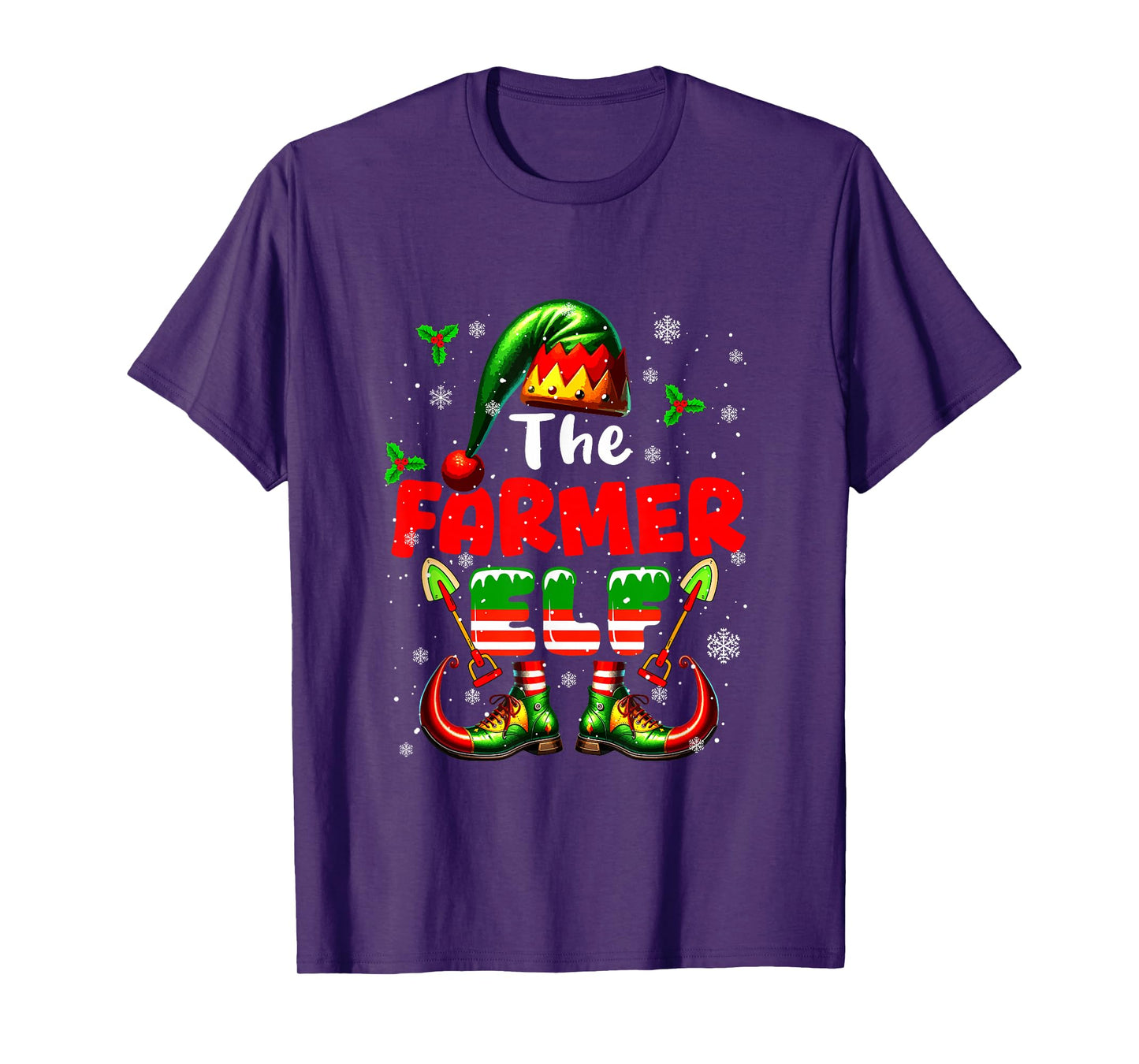 The Farmer Elf Christmas Funny Job Team Matching Parties T-Shirt