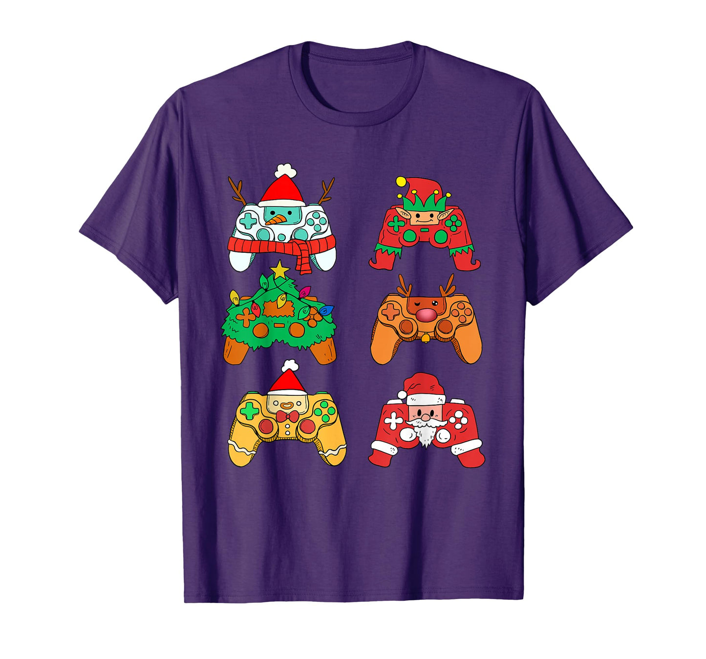 Christmas Santa Elf Gaming Controllers Gamer Xmas Boys Kids T-Shirt