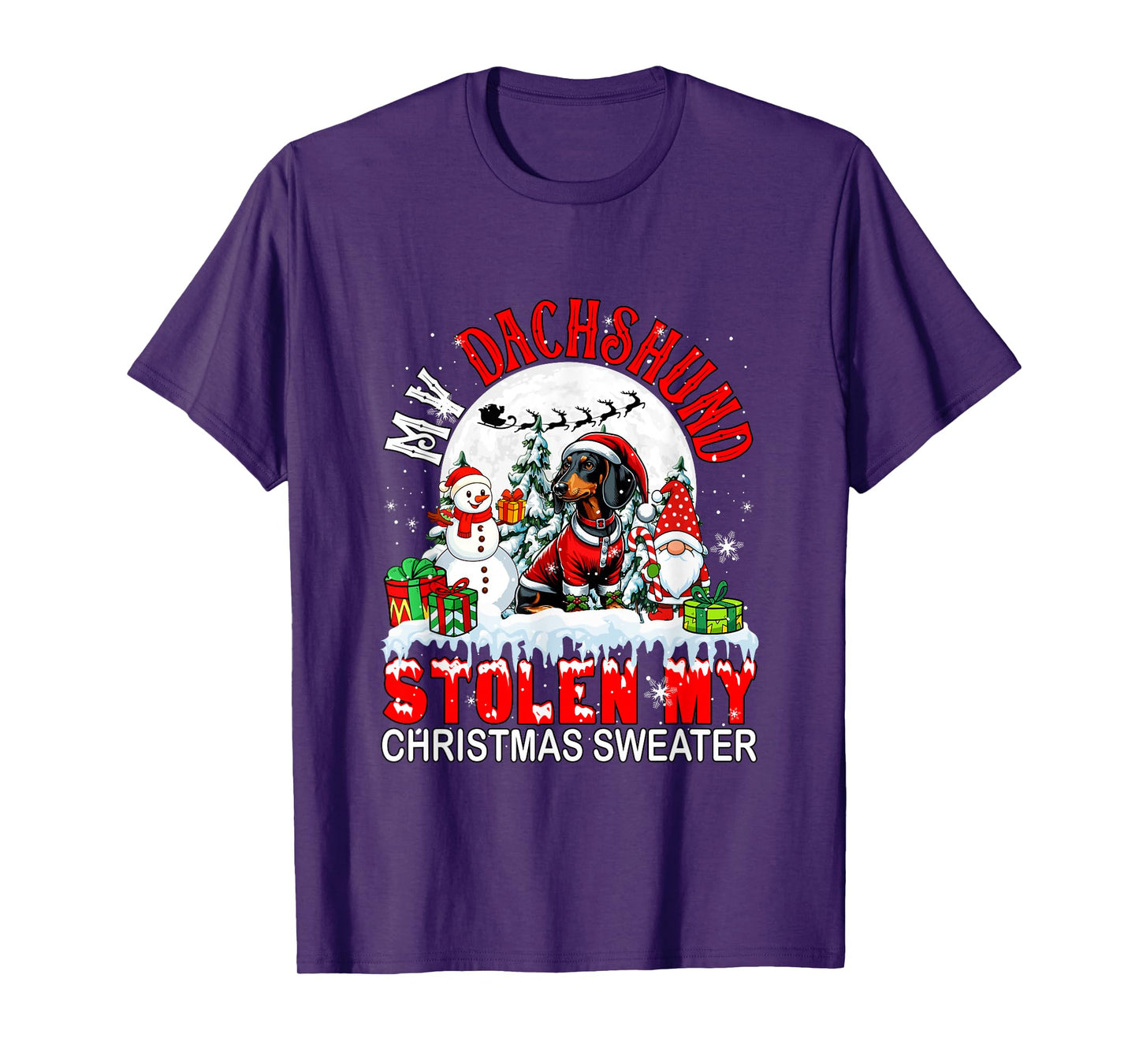 My Dachshund Stolen My Christmas Sweater Santa Dog Owner T-Shirt