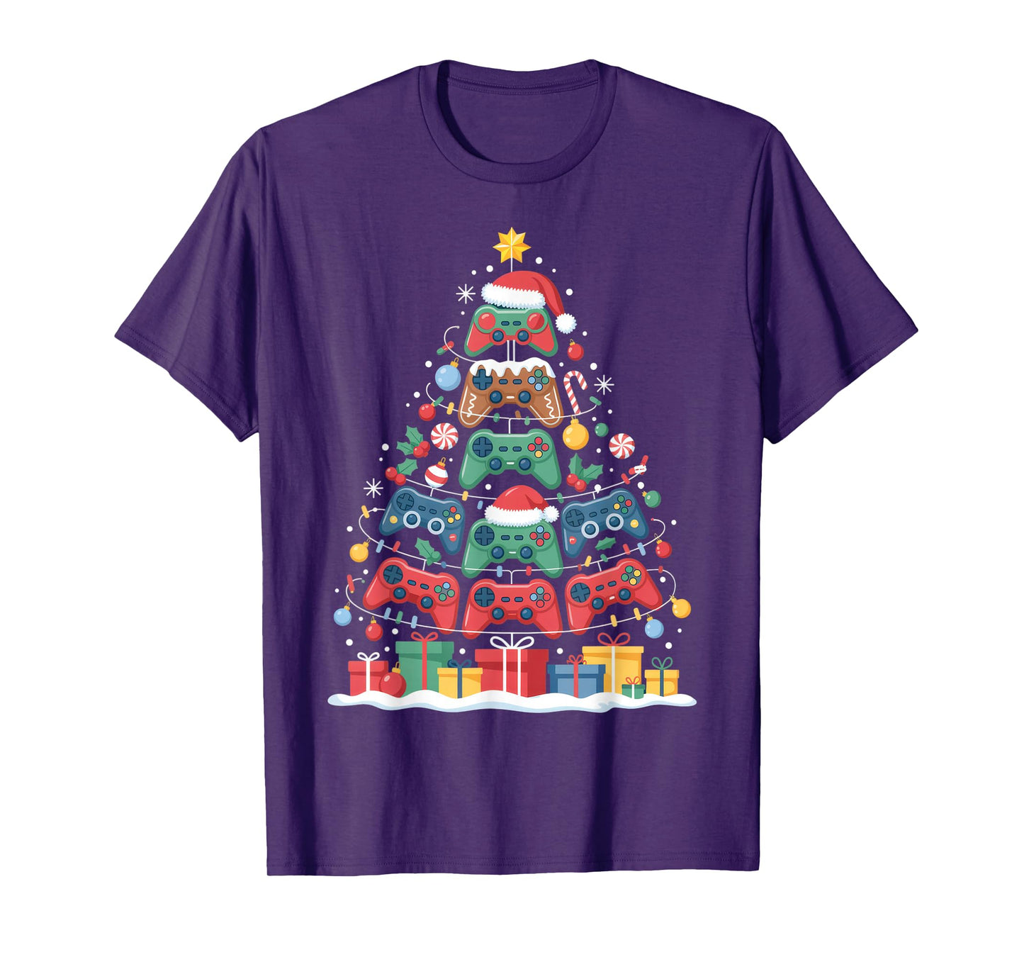 Christmas Gamer Controllers Tree Design for Holiday T-Shirt