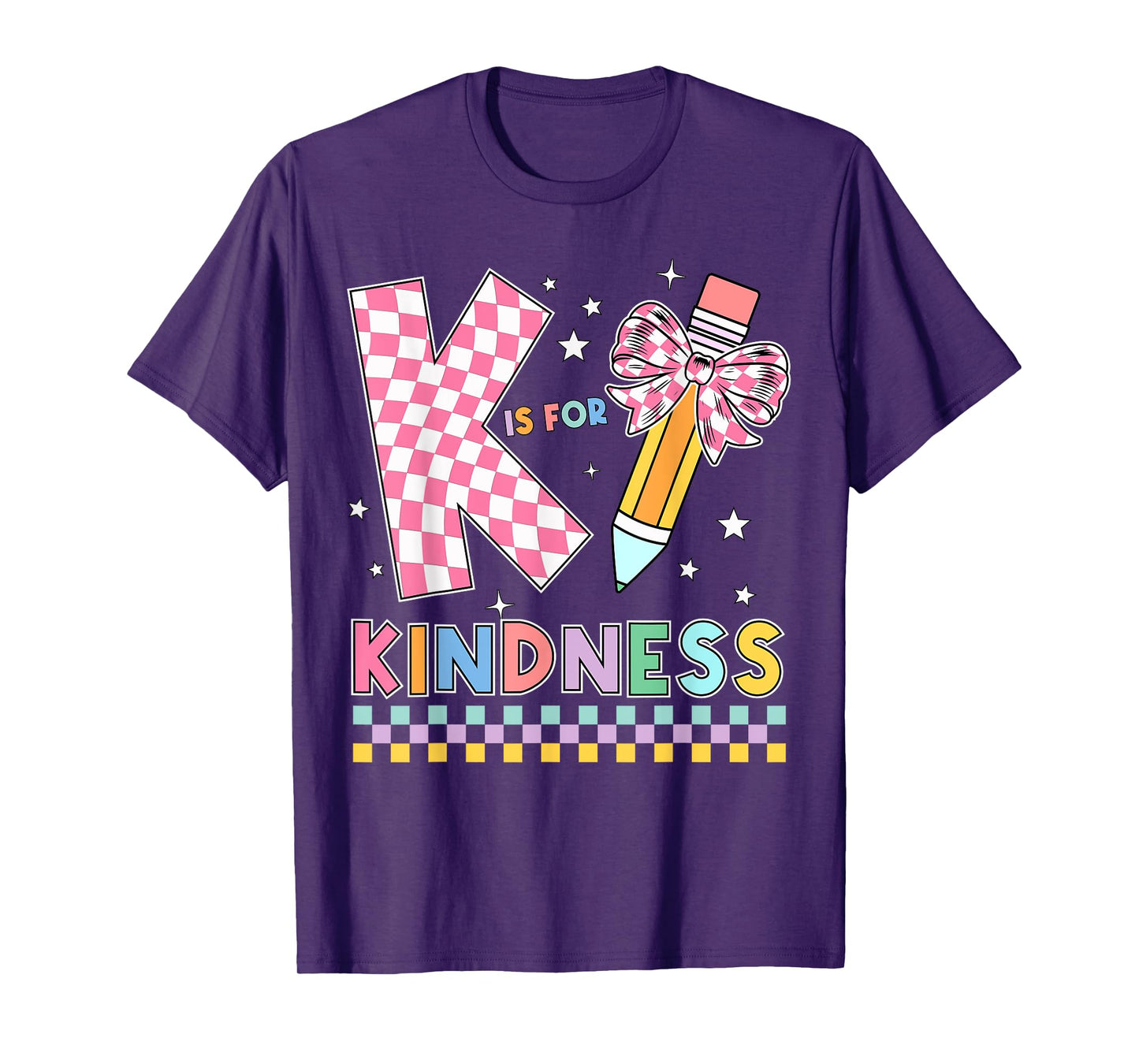 K Is For Kindness Cute Pencil Bow Teacher Be Kind T-Shirt