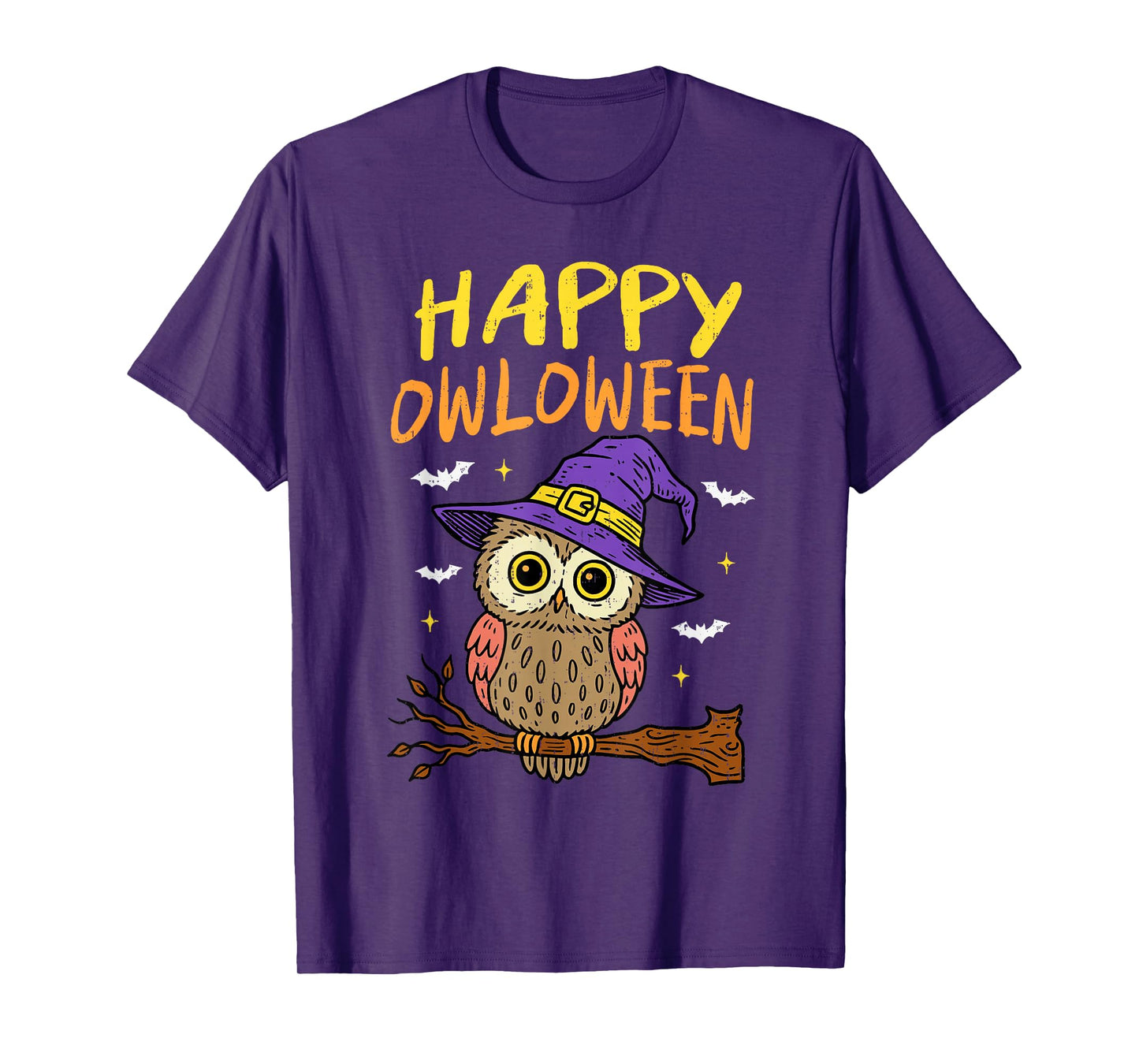 Spooky Owl Happy Owloween Witch Funny Halloween Bird Animal T-Shirt
