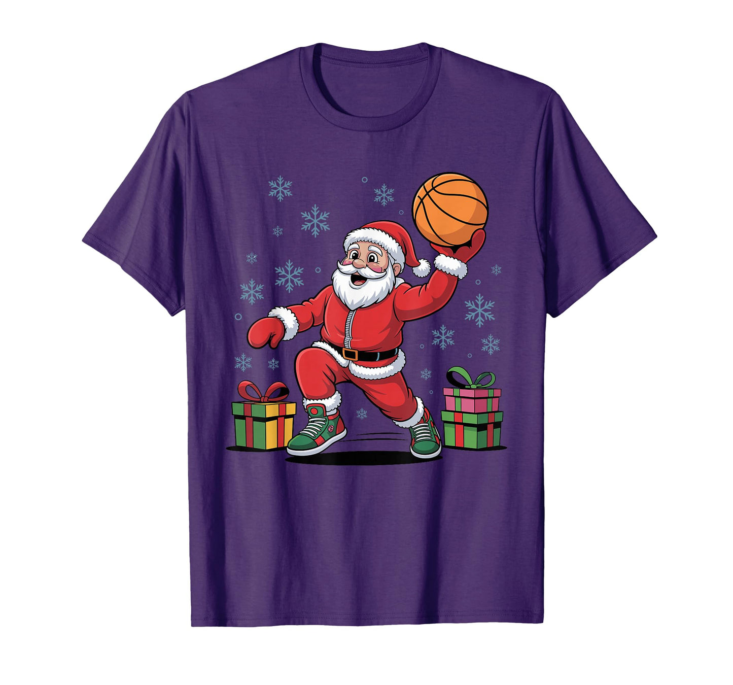 Funny Santa Playing Basketball Holiday Christmas Xmas Pajama T-Shirt