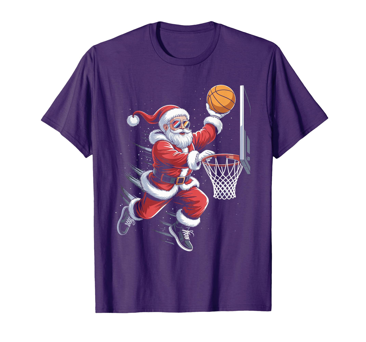 Funny Santa Claus Basketball Player Christmas for Kids Men T-Shirt