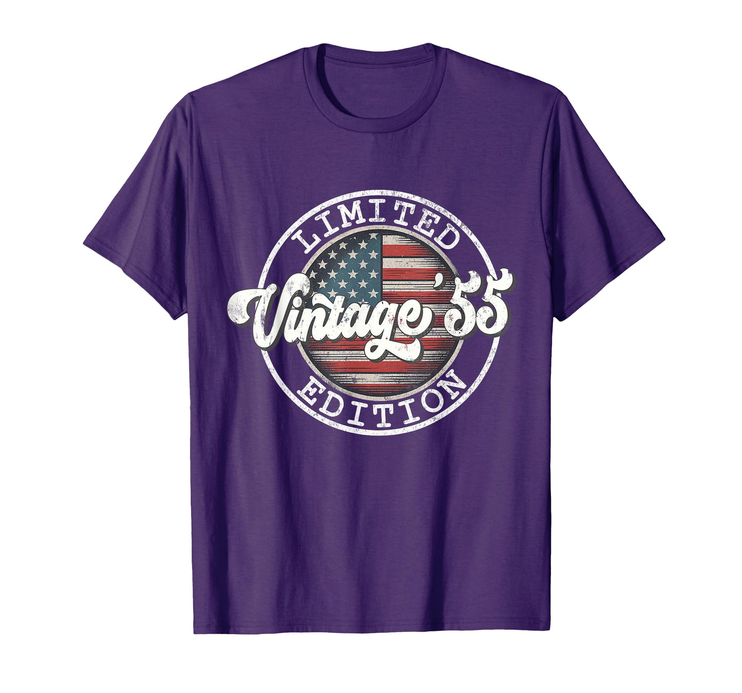70 Year Old Vintage 1955 70th Birthday USA Flag Men Women T-Shirt