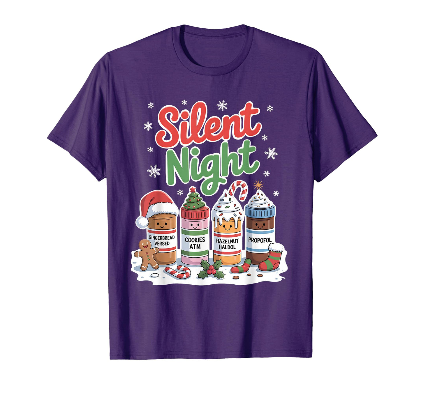 Silent Night Funny Nurse Christmas Medical Holiday Humor T-Shirt