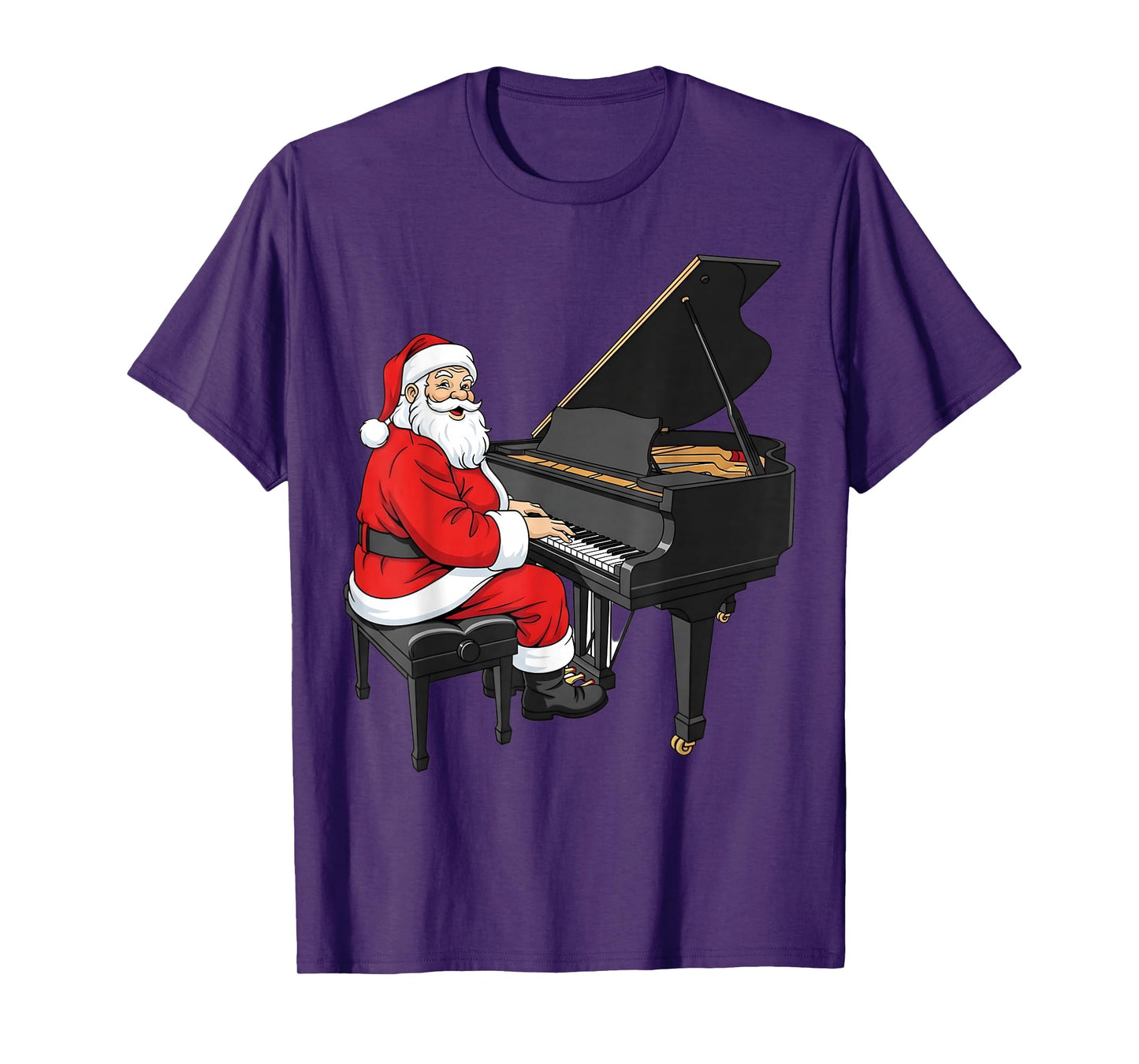 Santa Playing Piano Graphic Musician Christmas Xmas Boys Men T-Shirt
