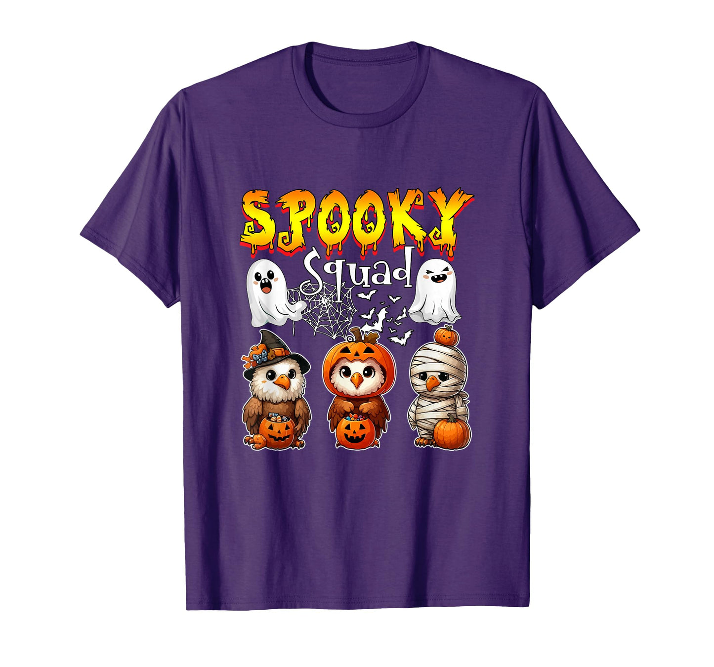 Spooky Halloween Squad Three Cute Eagles Cosplay Witch T-Shirt