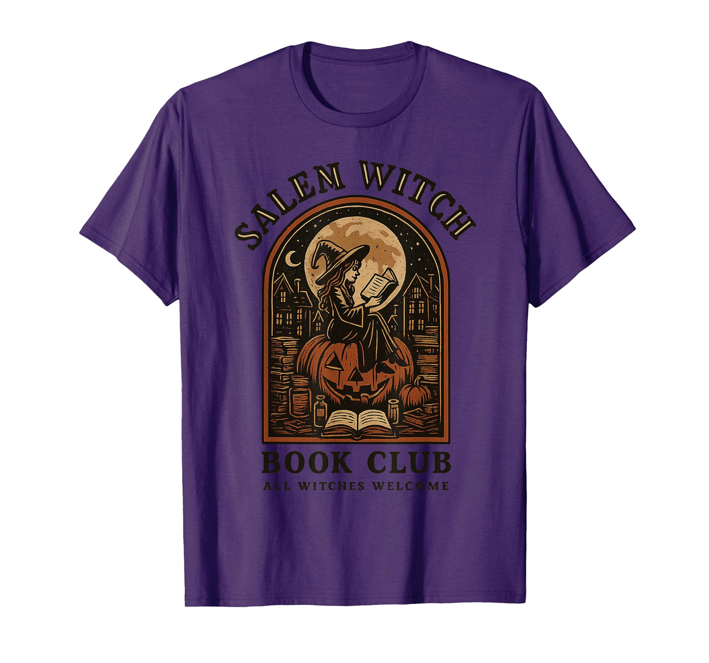 Salem Witch Book Club All Witches Welcome Scary Halloween T-Shirt