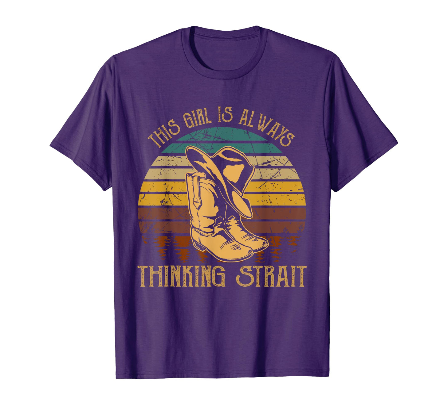 This Girl Is Always Thinking Strait Tees Cowboys Music Lover T-Shirt