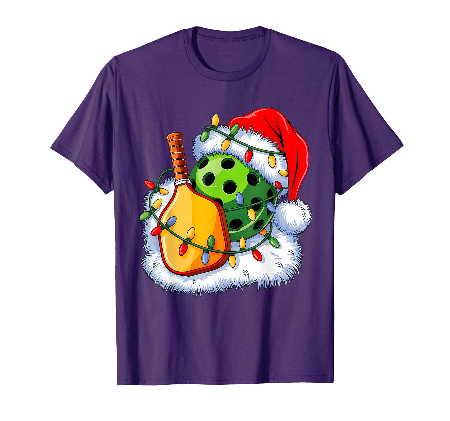 Christmas Pickleball Santa Xmas Pickleball Lover Men Boys T-Shirt