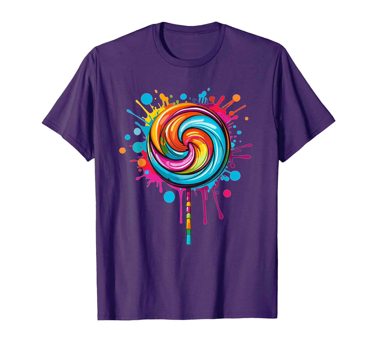 Vibrant Lollipop Swirl Color Explosion T-Shirt