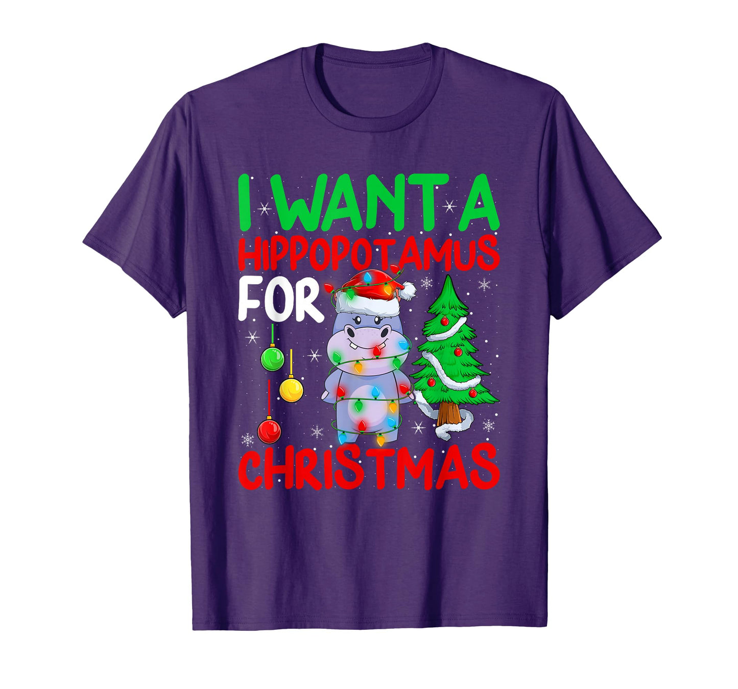 I Want A Hippopotamus for Christmas Hippo Xmas Boys Girls T-Shirt