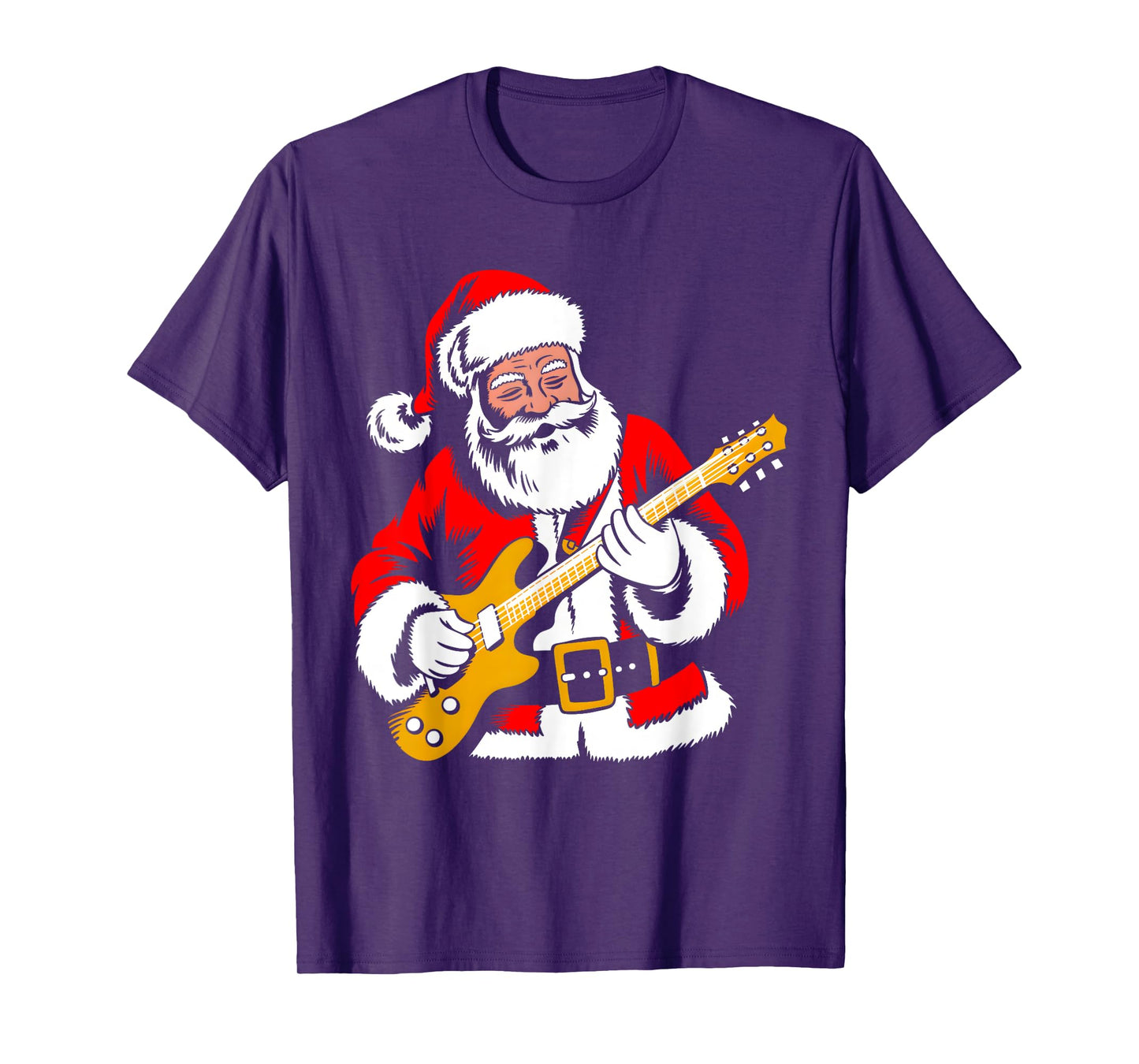 Santa Playing Guitar Rock Xmas Vibes Funny Christmas Pajama T-Shirt