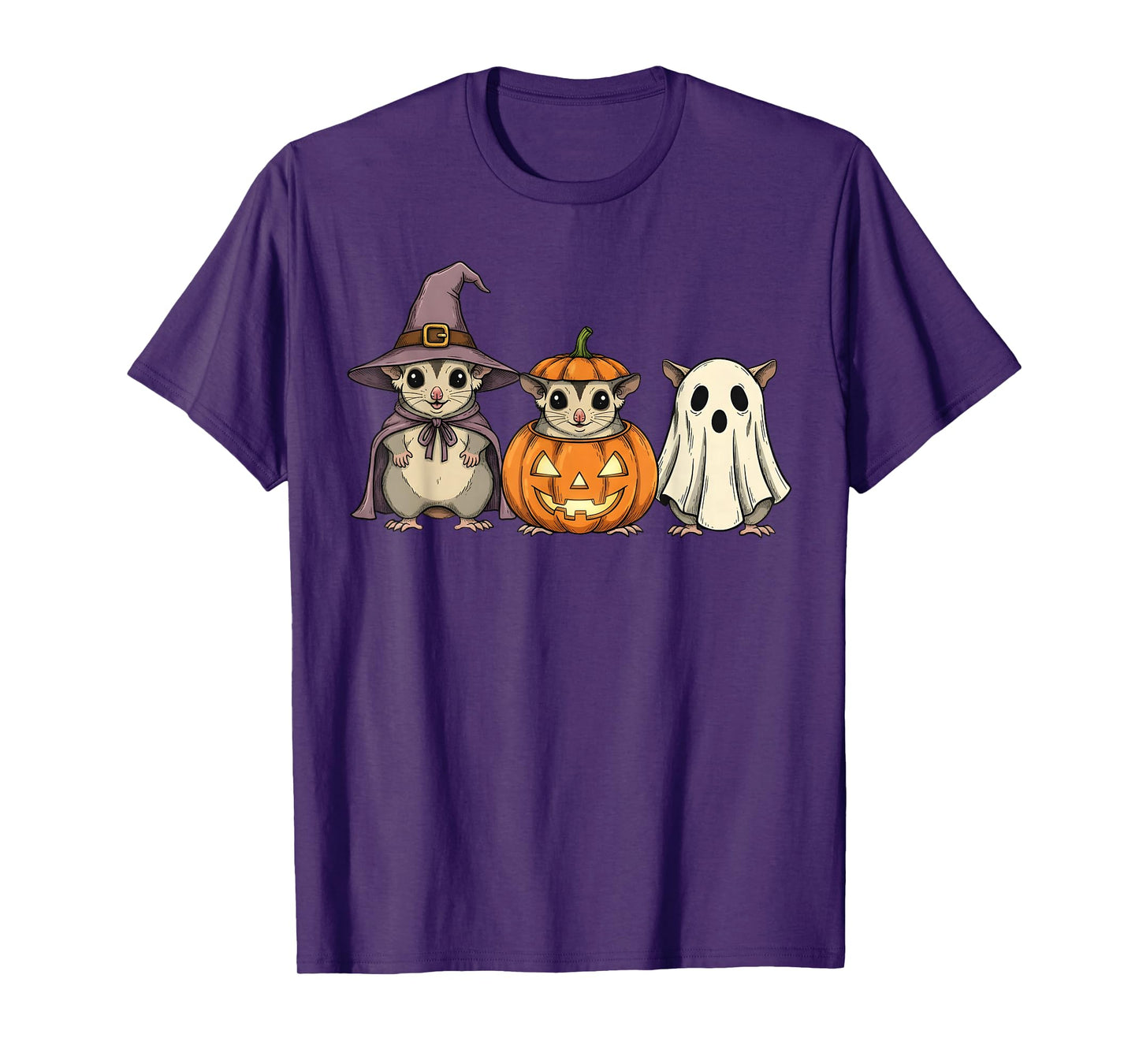 Spooky Ghost Sugar Glider Lover Pumpkin Halloween T-Shirt