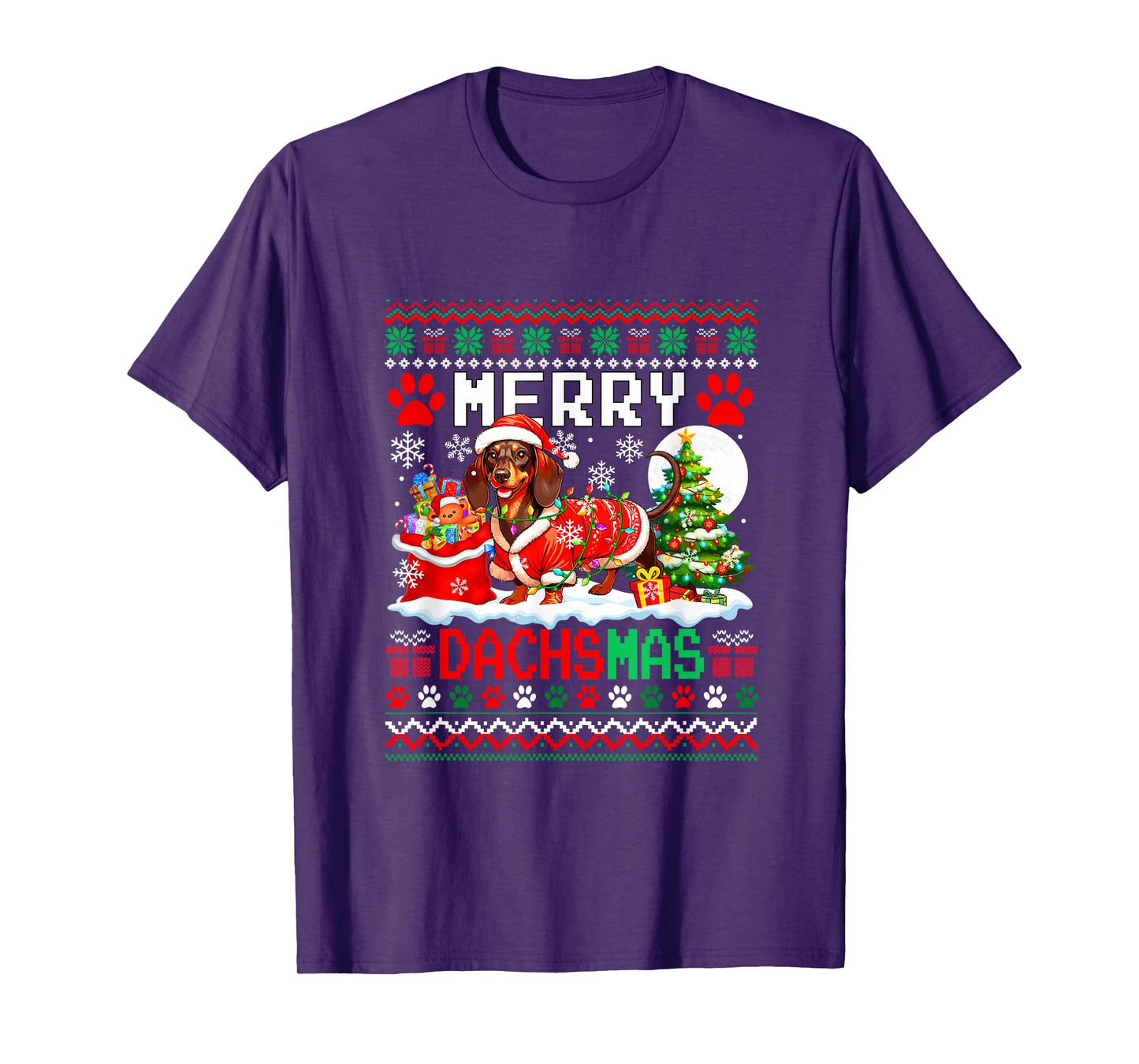 Merry Dachsmas Christmas Sweater Santa Dachshund Funny Owner T-Shirt