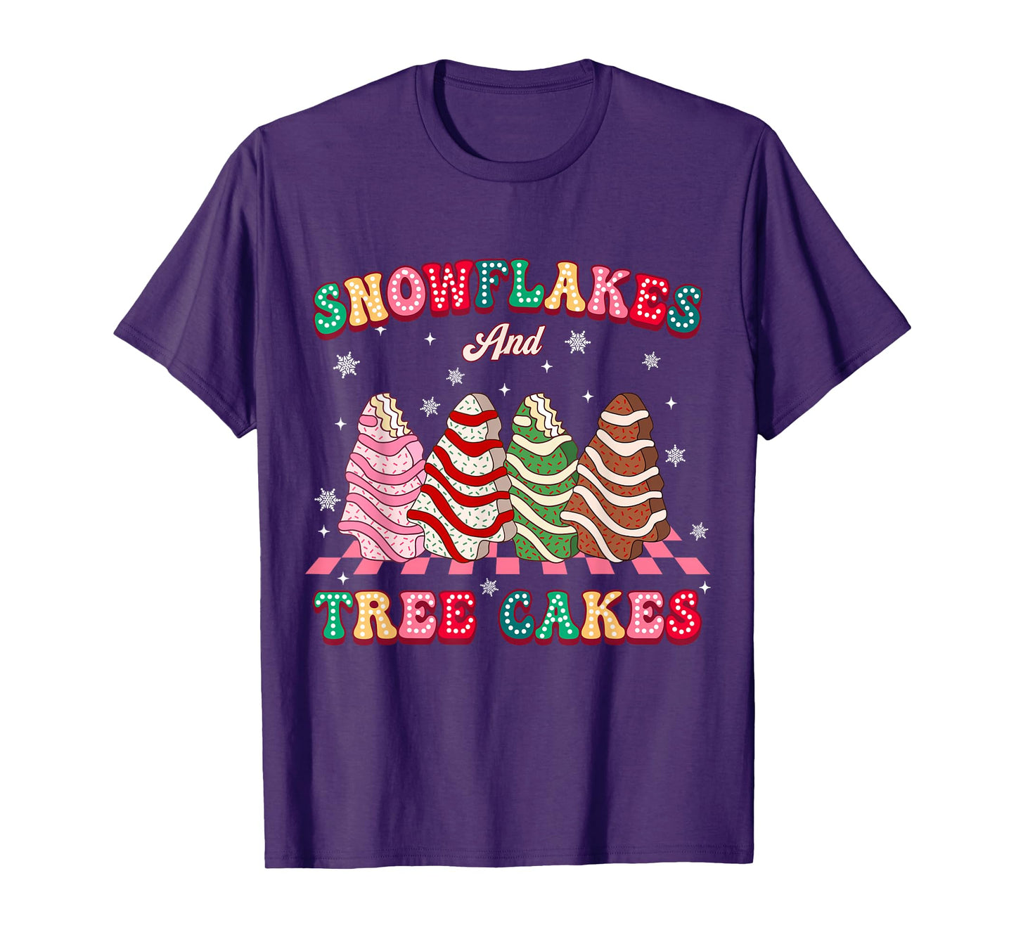 Snowflakes and Tree Cakes Christmas Cake Pajamas for Family T-Shirt