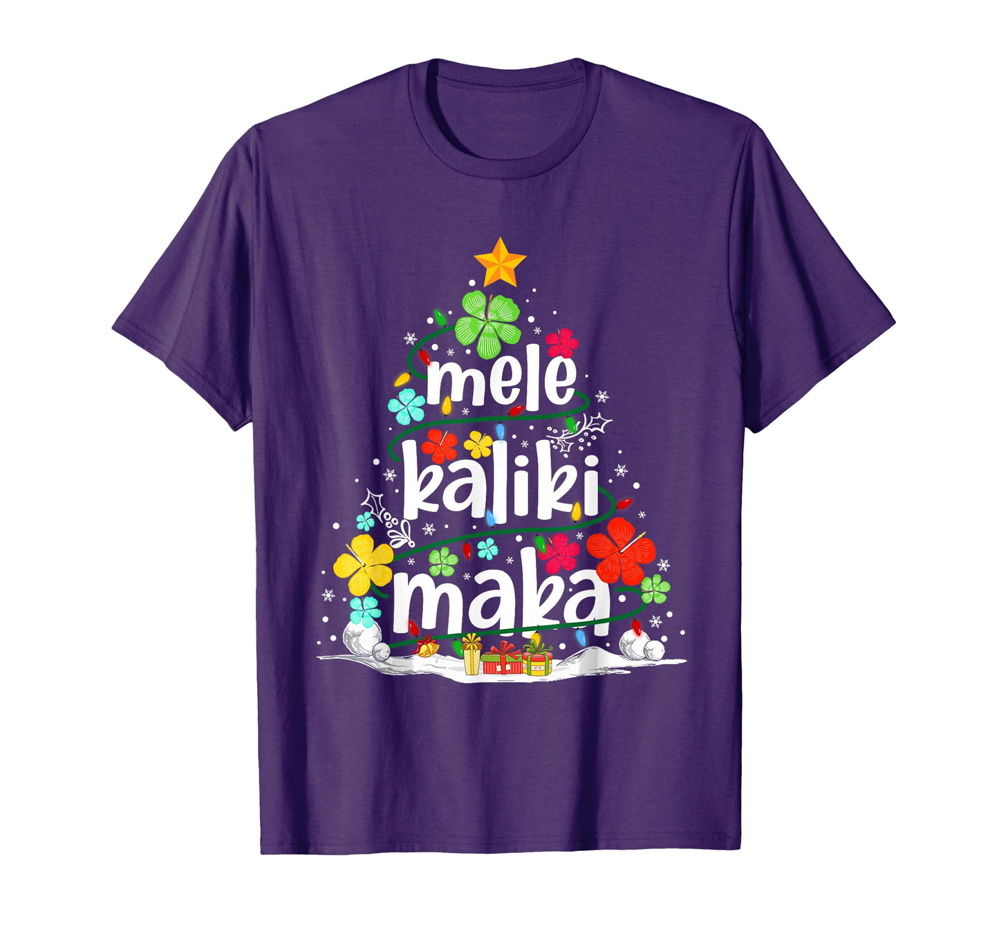 Mele Kalikimaka Tropical Christmas Hawaiian Santa Xmas Tree T-Shirt