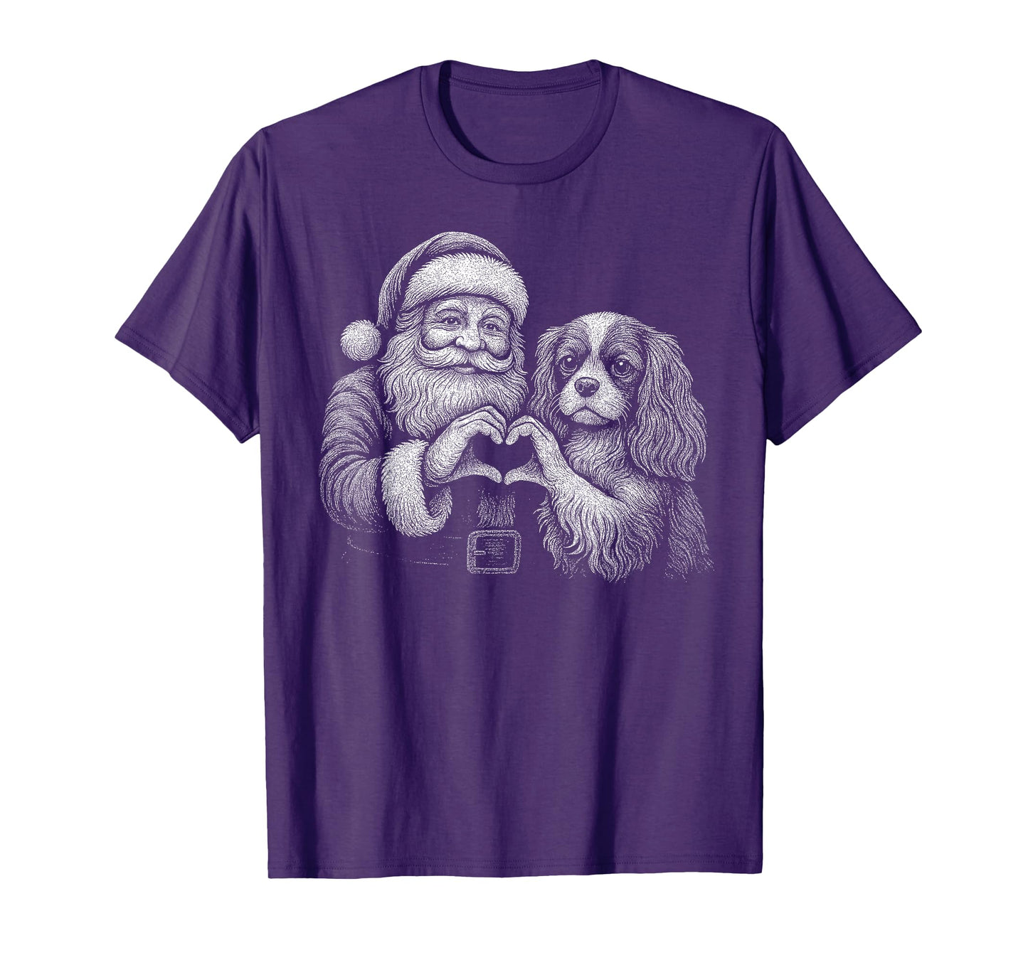 Cavalier King Charles Spaniel Santa Claus Christmas Dog T-Shirt