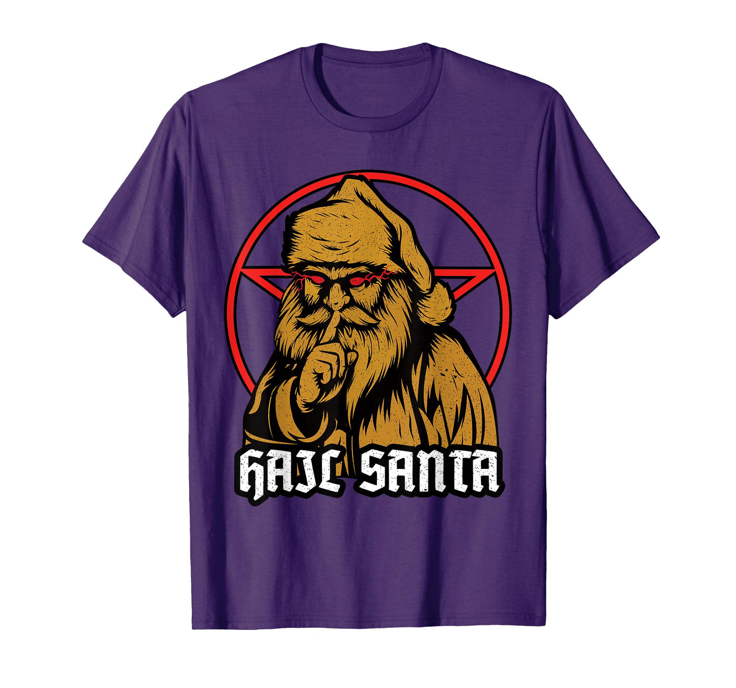 Hail Santa Pagan Happy Solstice Gothic Christmas Metal T-Shirt