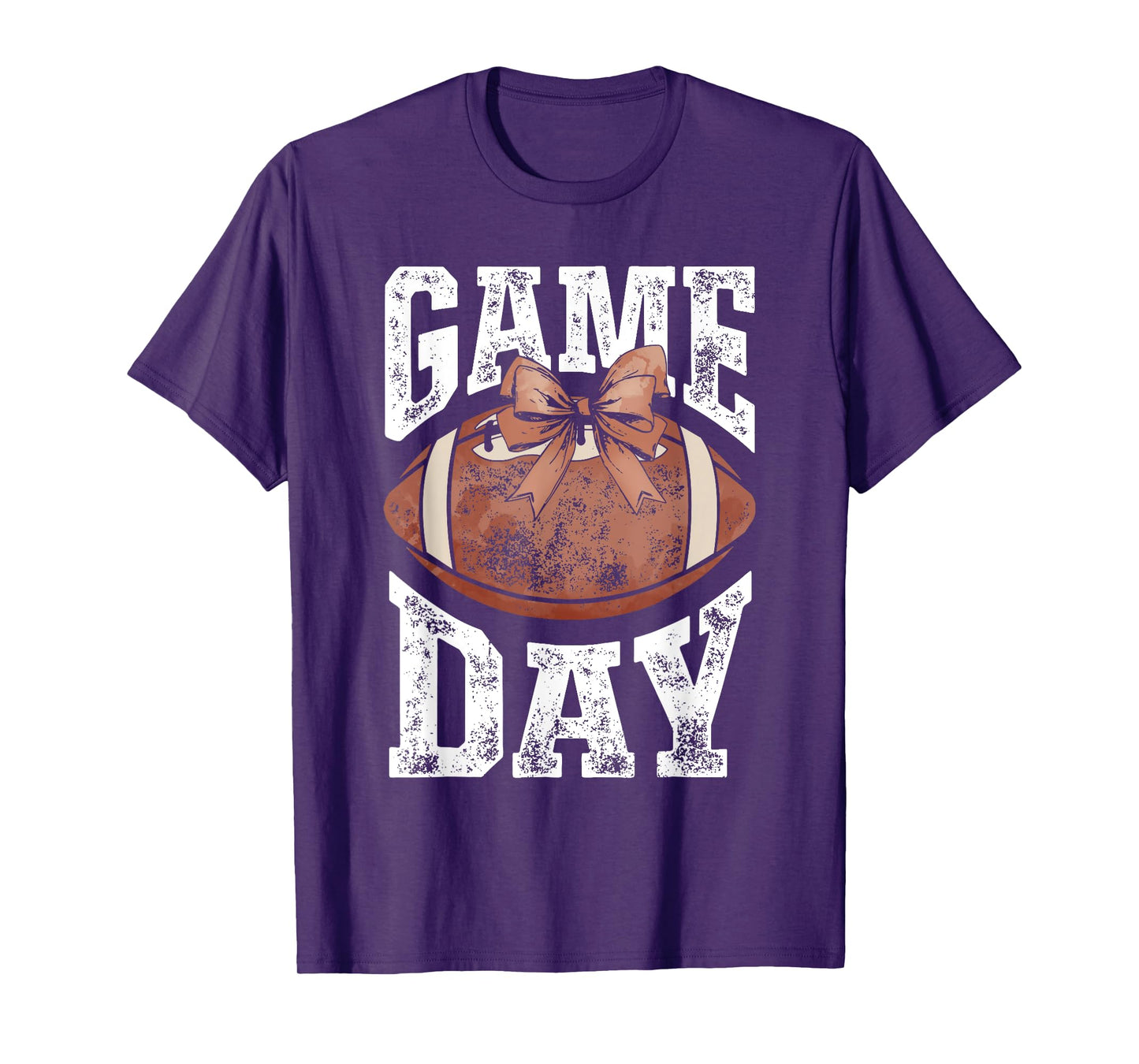 Game Day Football Season Football Bow Girls Women T-Shirt
