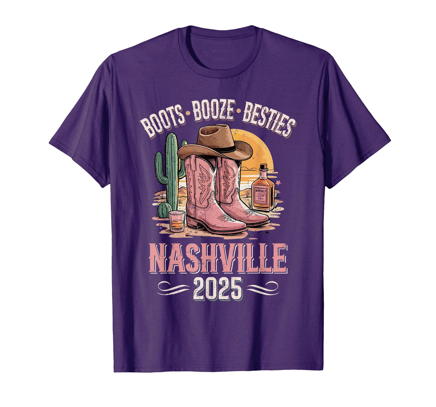Boots Booze & Besties Nashville 2025 Girls Trip Nashville T-Shirt