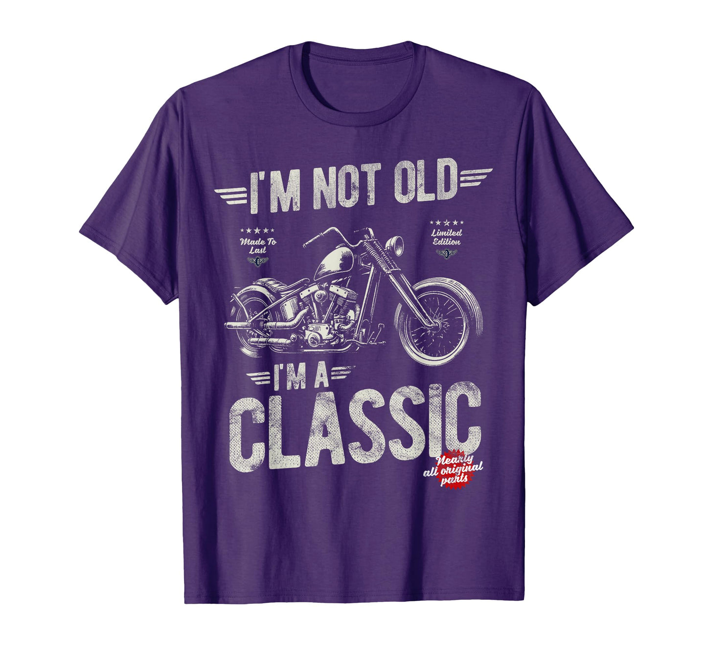 I'm Not Old I'm A Classic. Vintage, Retro Motorbike Birthday T-Shirt