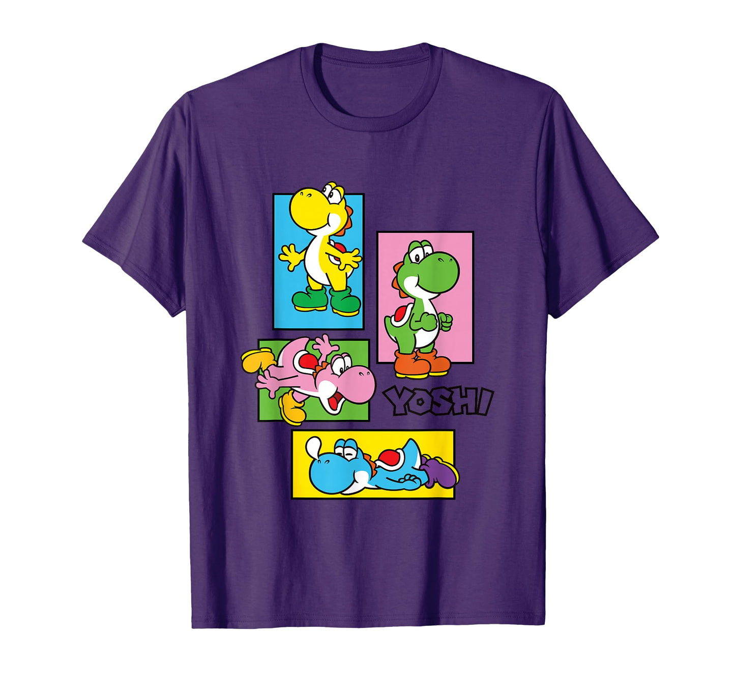 Super Mario Bros Yoshi Color Retro Expression Portraits T-Shirt