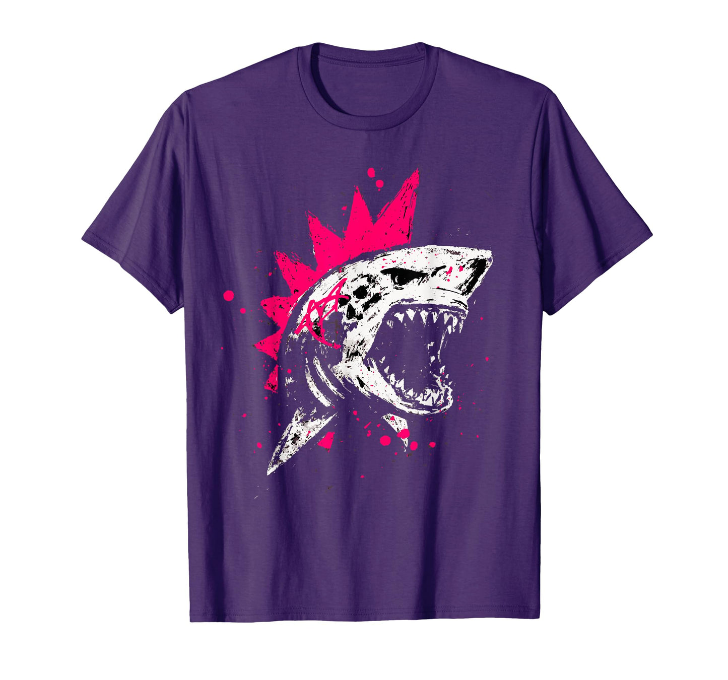 shark punk jaw sharks lover skull rock vintage T-Shirt