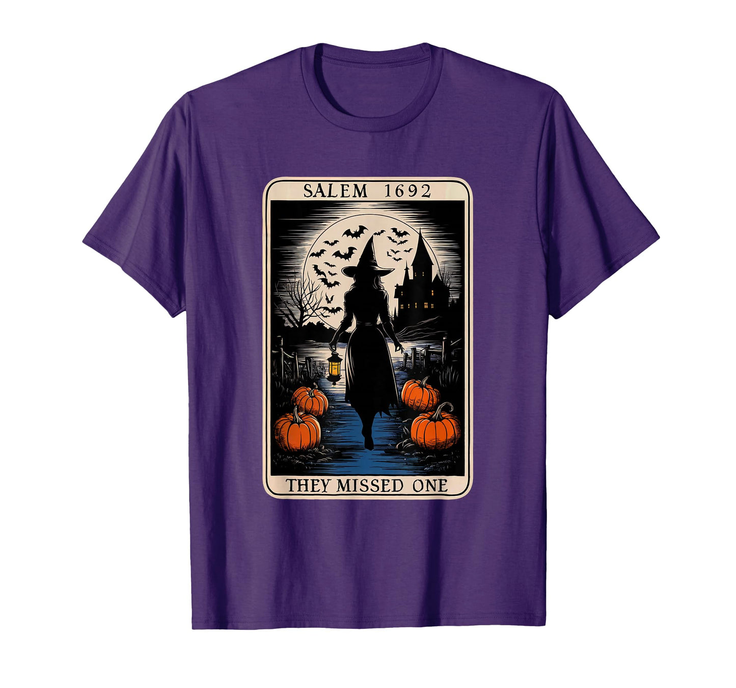 Salem 1692 They Missed One Halloween Tarot Card Witch Trials T-Shirt