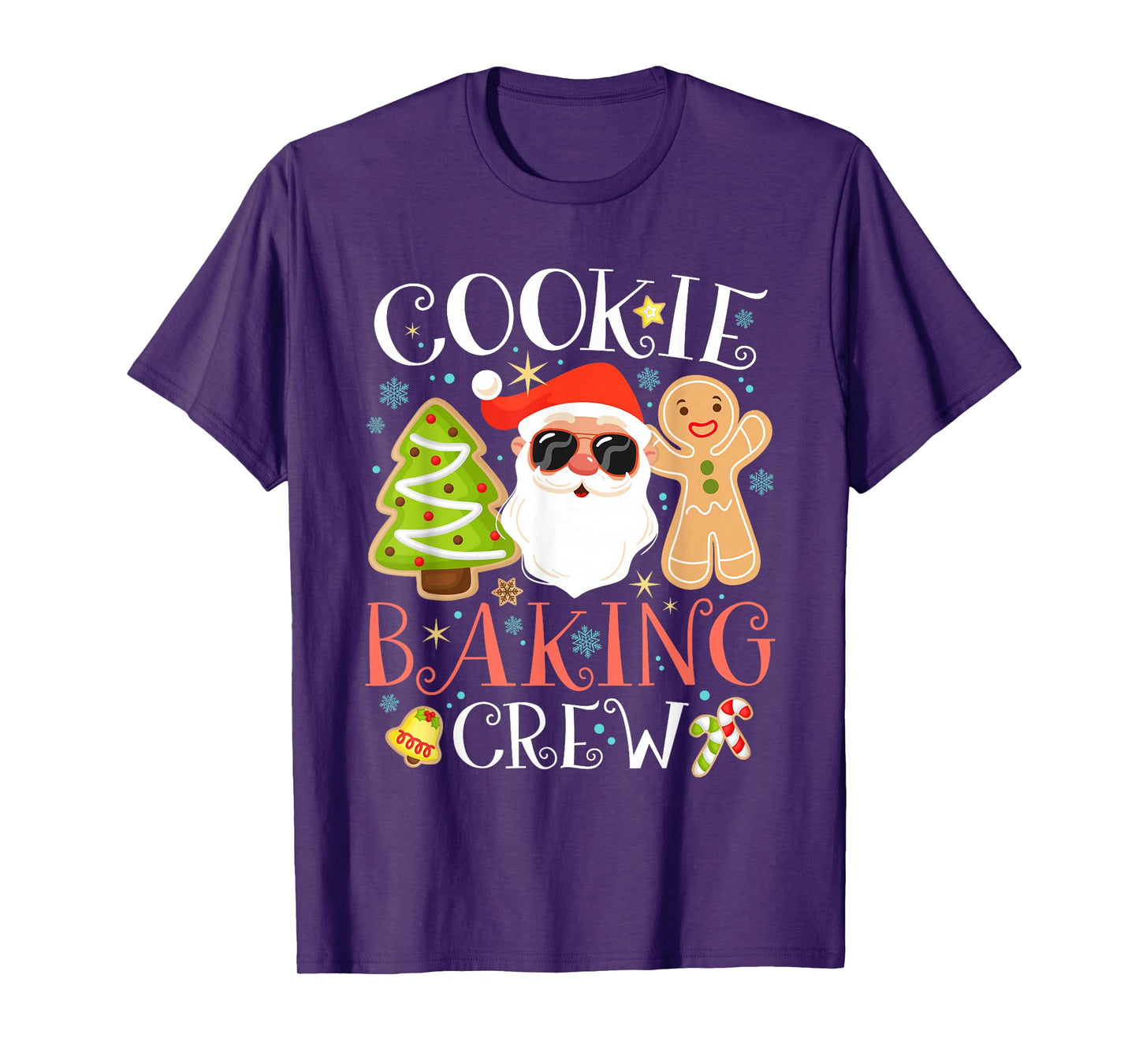 Cookie Baking Crew Christmas Gingerbread Santa Xmas Tree T-Shirt