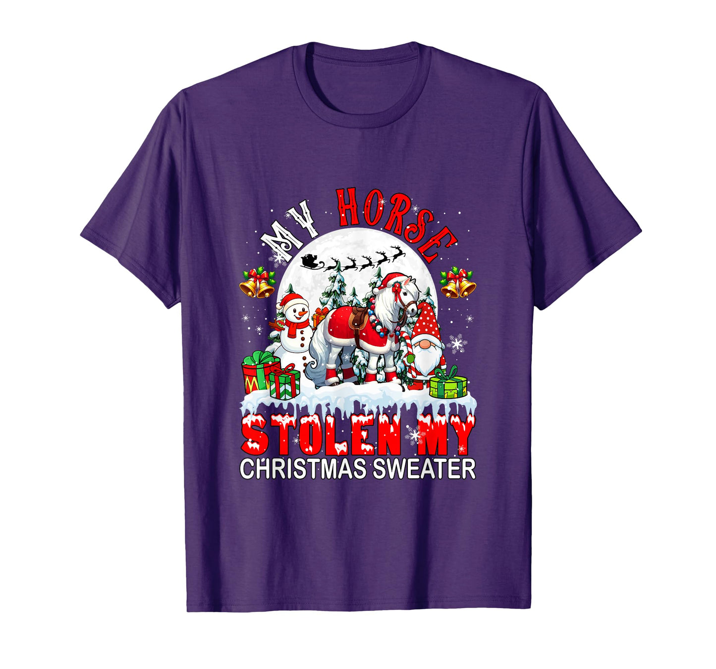 My Horse Stolen My Christmas Sweater Santa Dog Owner T-Shirt