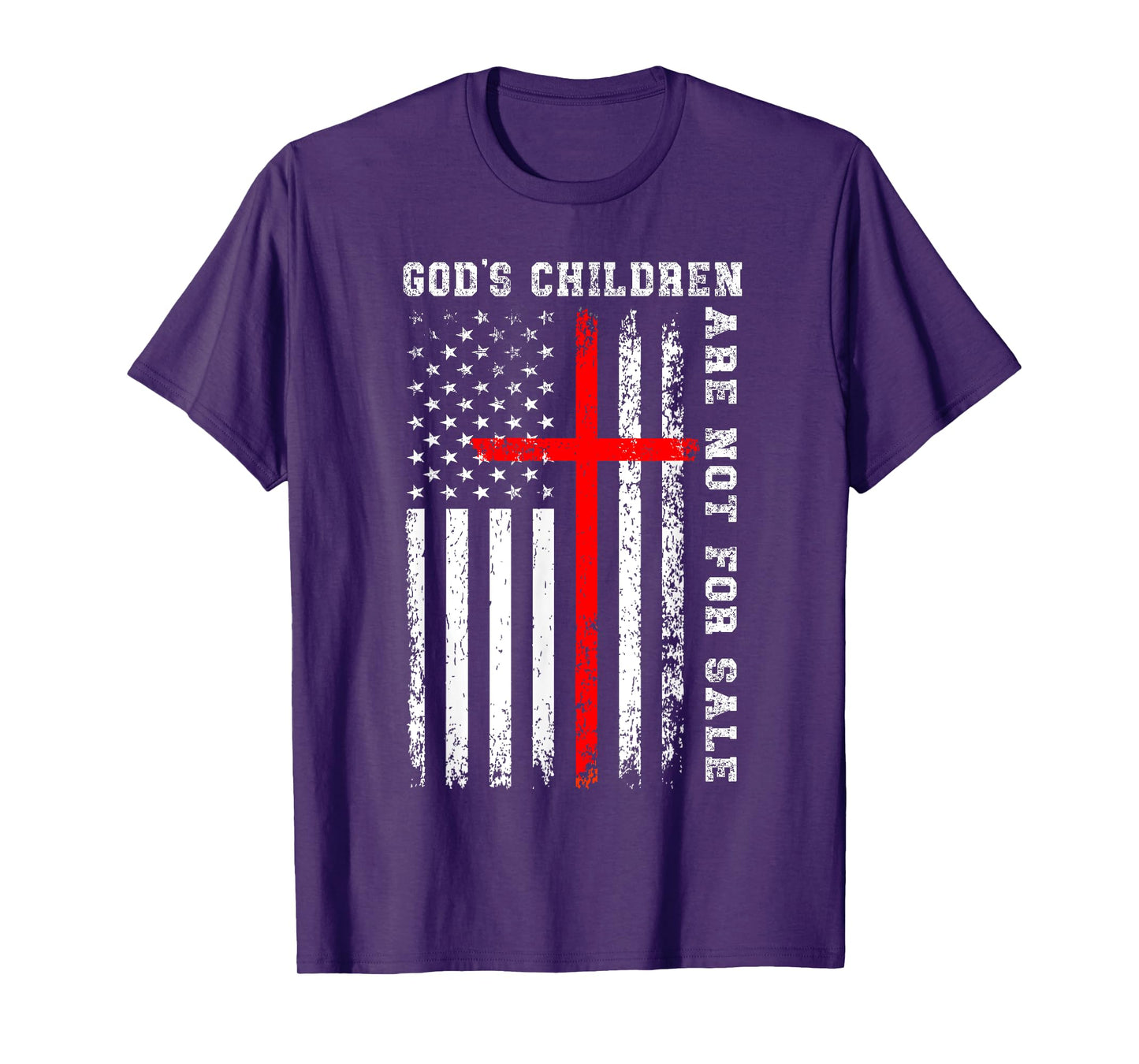 God's Children Are Not For Sale Christian USA Flag T-Shirt