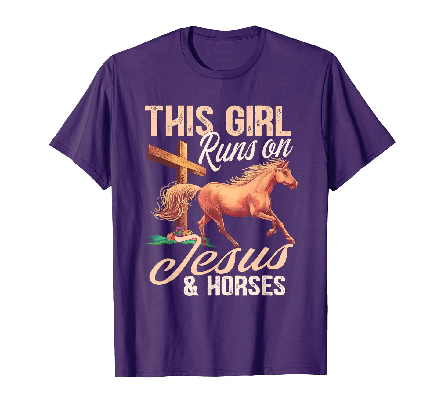 This girl runs on jesus and horses T-Shirt