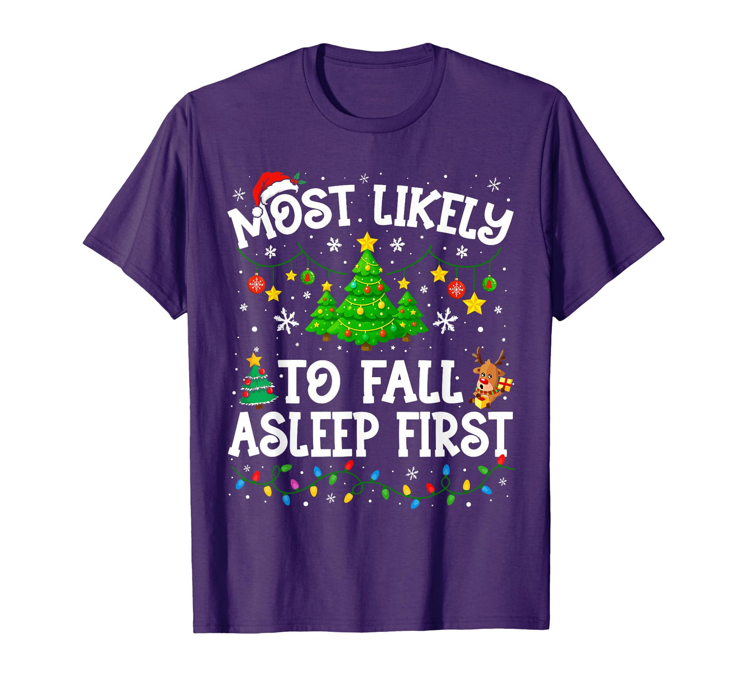 Most Likely to Fall Asleep First Christmas Family Matching T-Shirt