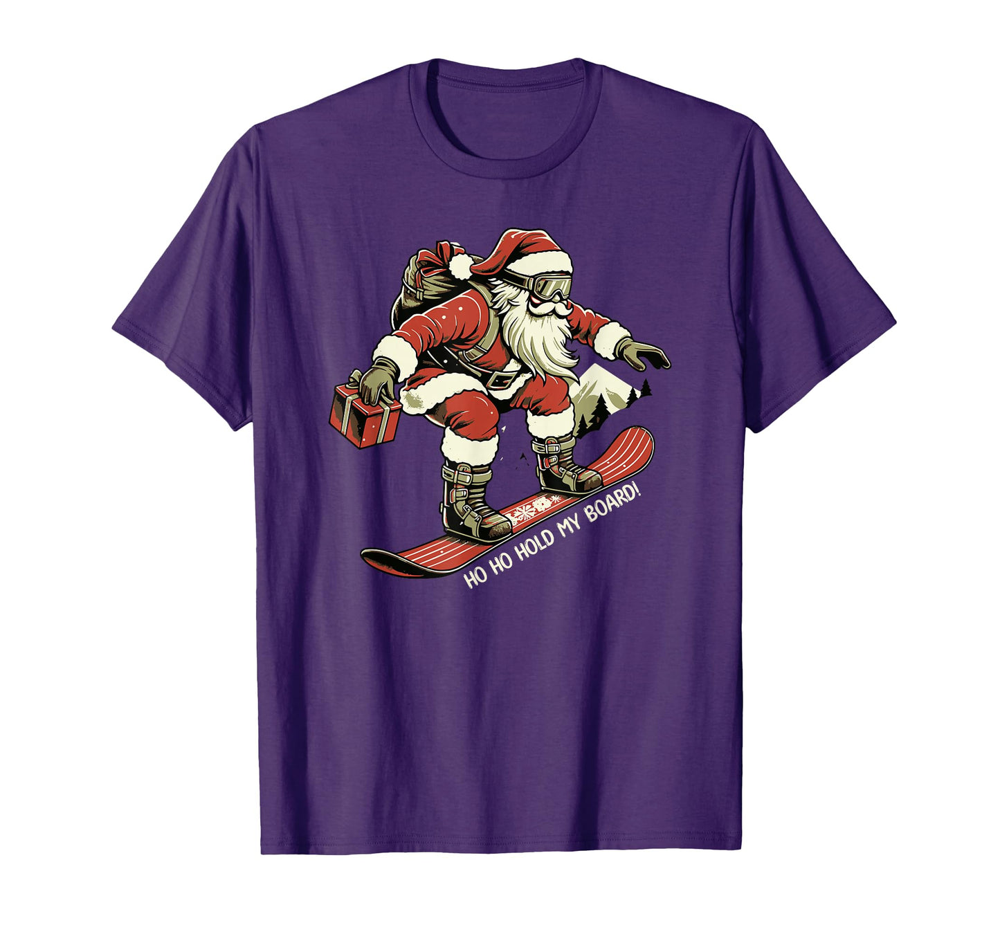 Santa Snowboarding Funny Christmas Holiday T-Shirt