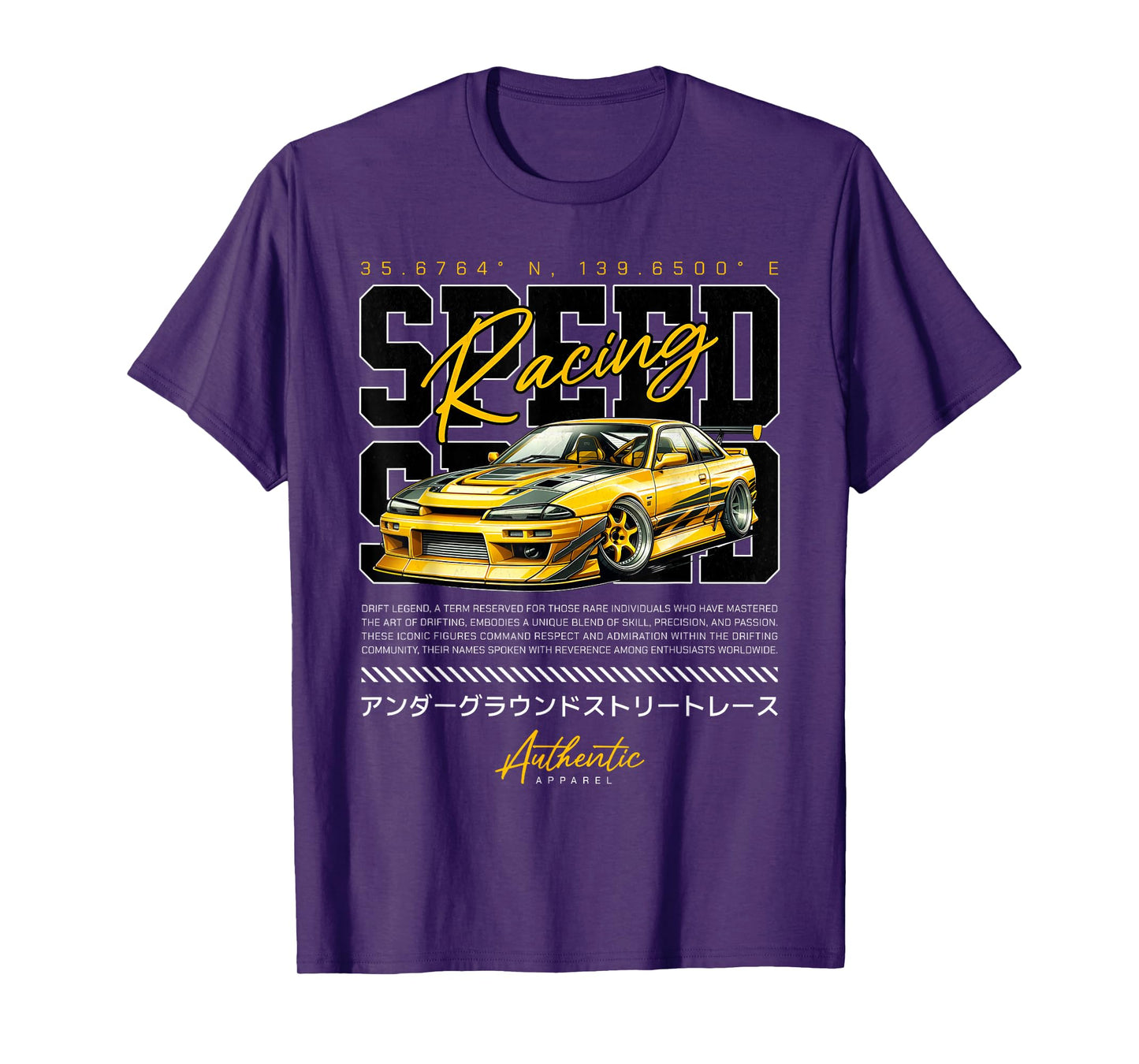 Speed Retro Vintage Japanese JDM Tokyo Japan Drift Race Car T-Shirt