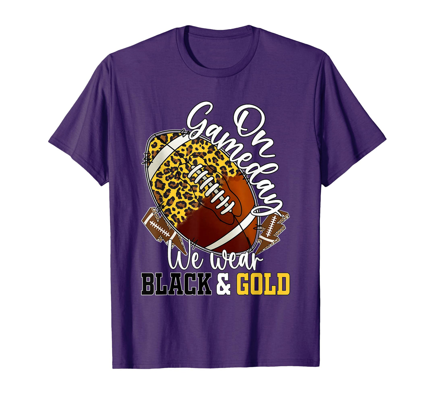 On Gameday Football We Wear Black And Gold School Spirit T-Shirt